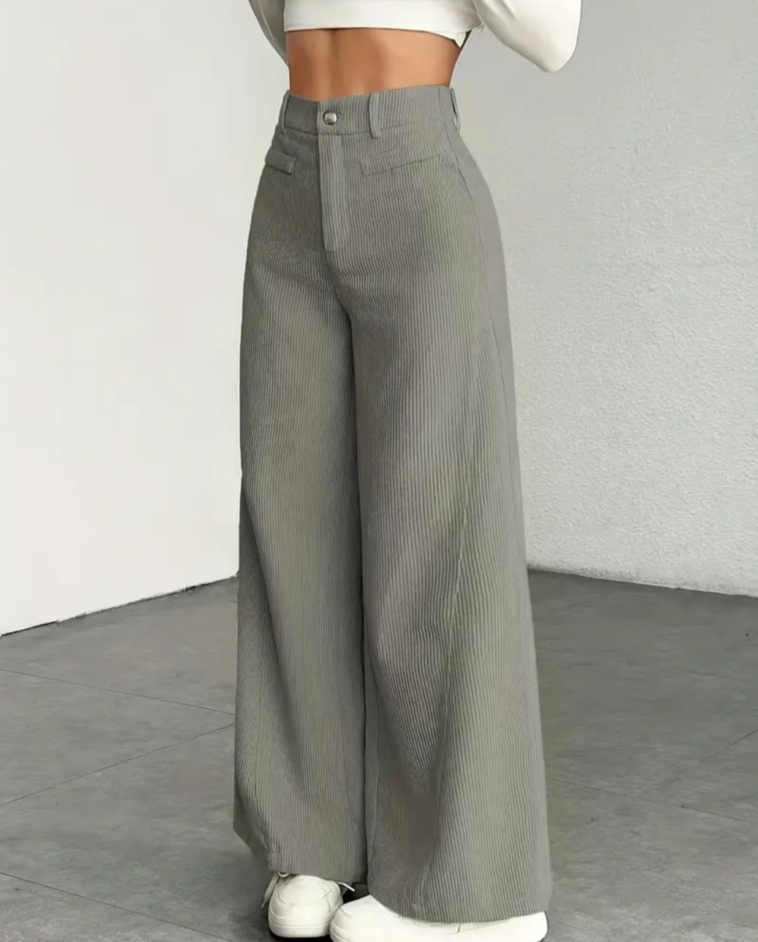 Wide-Leg Corduroy Trousers